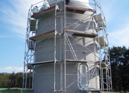  Mobiles Sandstrahlen einer Windkraftanlage